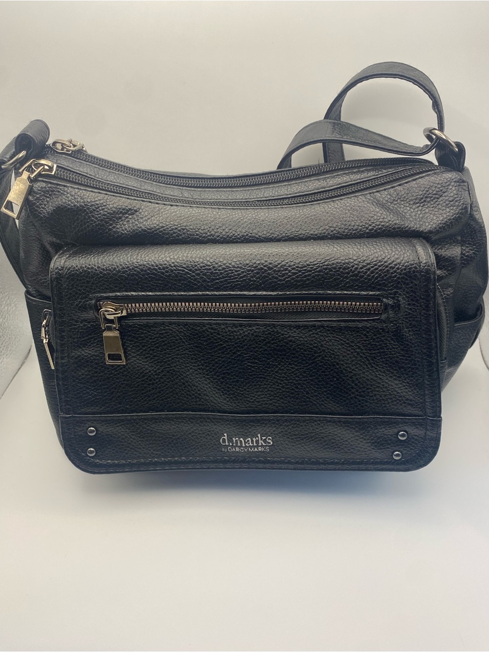 d. Marks by Darcy Marks Black Pebbled Leather Crossbody Bag
